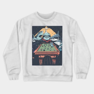 Sharks Playing Pool Billard Crewneck Sweatshirt